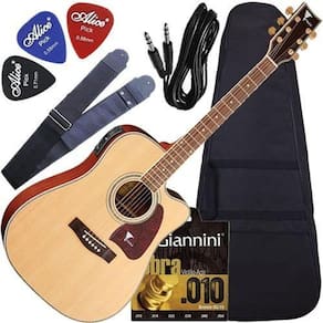 Kit Violão Eagle Ch889 Aço Eletroacústico Folk Satin Natural