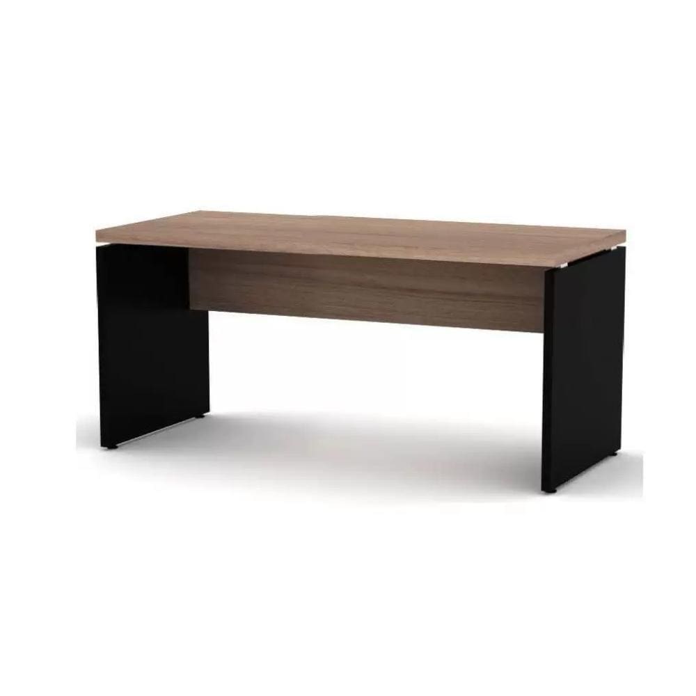 Mesa Secretaria Pe40 Walnut E Preto 75X120x60 Sem Gavetas - Pandin