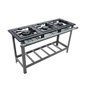 Fogao 3 Bocas M7 Max 30X30 Perfil 6,5 Cm Com Porta Panela - Metalmaq