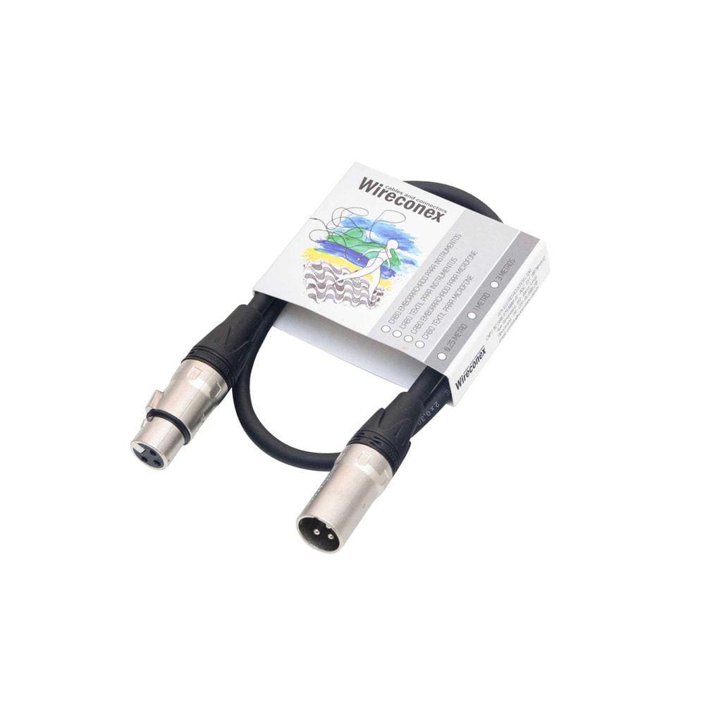 Cabo De Microfone Pro Balanceado Emborrachado Xlr Xlr 0,70