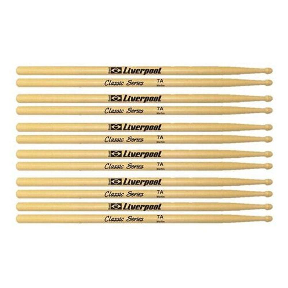 Kit Com 6 Pares De Baquetas Classic Series 7A Liverpool
