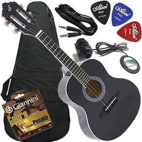 Kit Cavaquinho Canhoto Eletroacústico Cs14 Bk Giannini Ofert