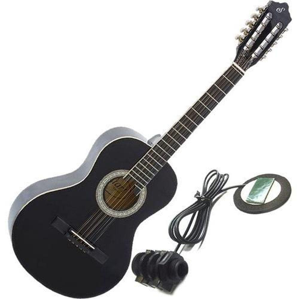 Kit Viola Giannini Caipira Eletroacústica Capa Vs14 Preto