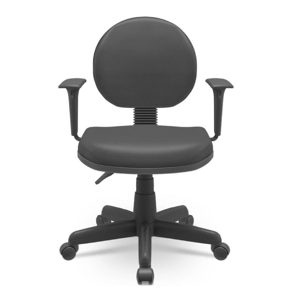 Cadeira Operativa Executiva Ergonomica Couro Preto - Plaxmetal