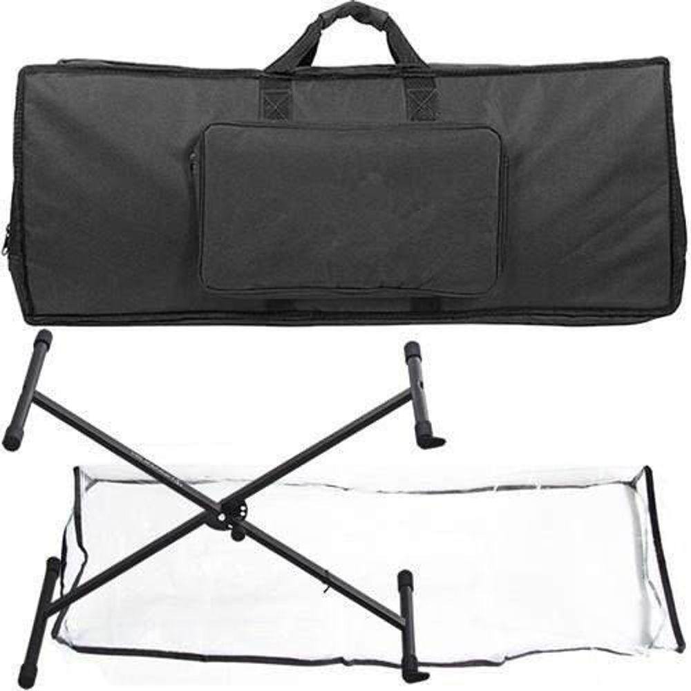 Kit Acessórios De Teclado Musical Capa + Cobertura + Suporte