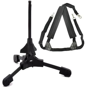 Kit Suporte Para Clarinete Flauta Sax Com Correia Saxofone