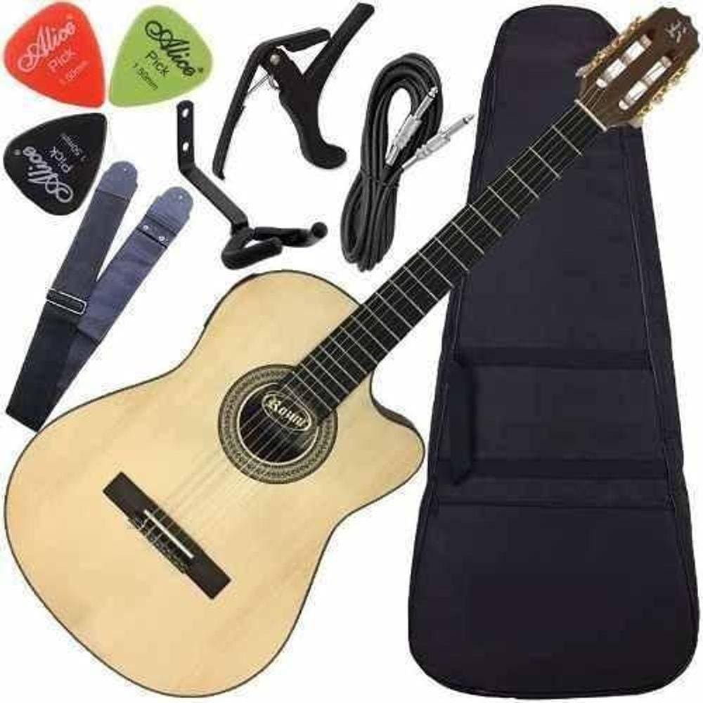 Kit Violão Elétrico Nylon Presença Brasil Rx515At Rozini