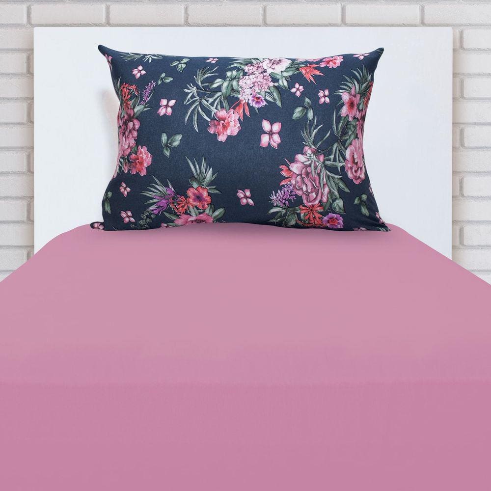 Jogo Lençol Cama Solteiro C/ Elástico 2 Pçs Doce Vida Lima