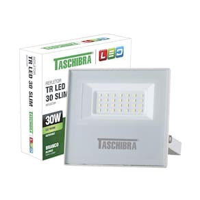 Refletor Taschibra Led Tr Slim 30W Luz Verde Branco Bivolt
