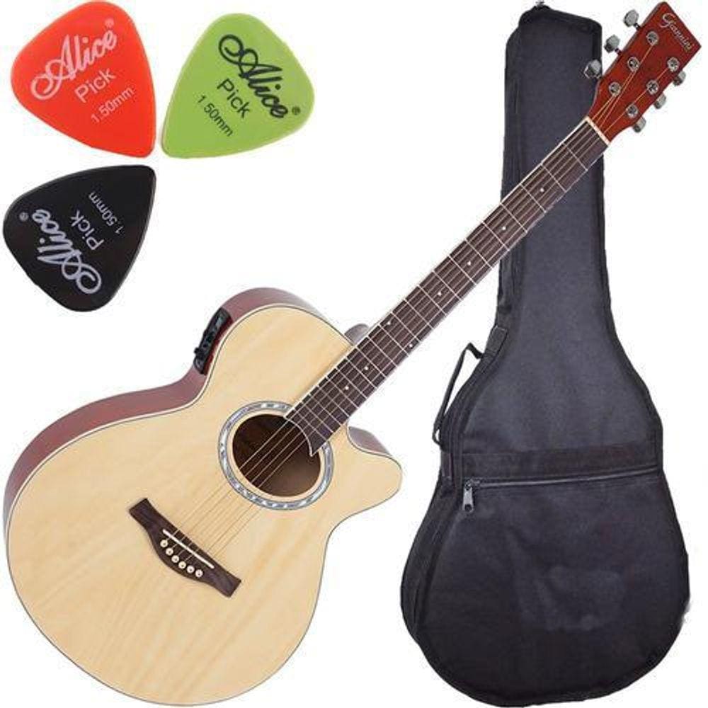 Kit Violão Giannini Eletroacústico Afinador Gsf1R Envio24H
