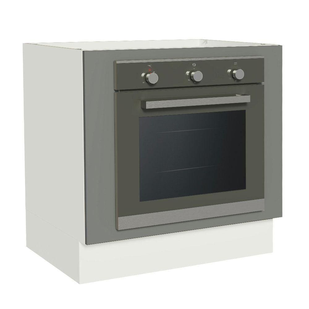 Balcão Para Forno De Embutir 80 X 60 Cm Sem Tampo Branco/cinza Agata Madesa Branco/cinza