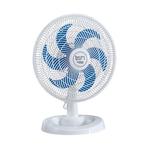 Ventilador Oscilante Mesa 127v 50 Cm Pp Premium 130w Branco/Azul