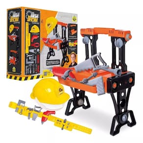 Kit Ferramentas Infantil Mega Oficina 2 Em 1 Com Capacete