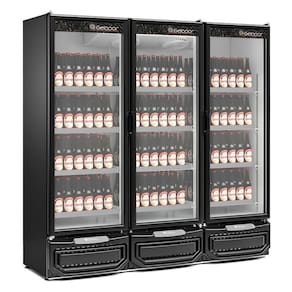 Balcão Refrigerado Carnes E Bebidas Vertical Gcbc-1450 Preto 1458 Litros Porta Vidro 220V Gelopar
