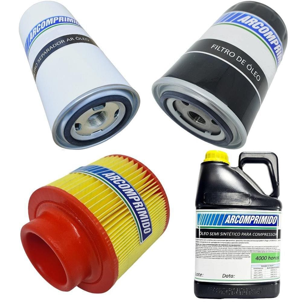 Filtros e 5L Óleo Lubrificante para Compressor Compair L11