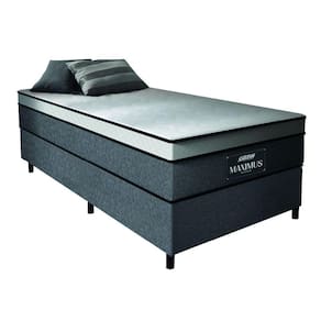 Cama Box Solteiro Colchão Gazin Maximus Molas Ensacadas 88x188x62cm Linho Grafite / Preto - Suporta até 120Kg por Pessoa