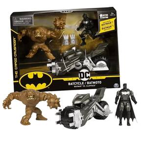 Boneco - Conjunto Batman Vs Clayface Sunny Batcycle Batmoto