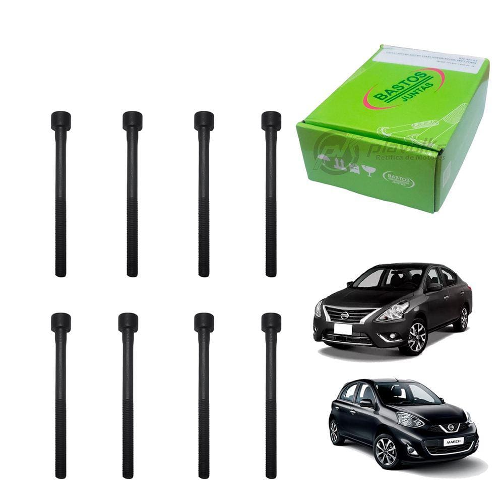 Jogo Parafuso De Cabecote Nissan Versa March 1.0 12v 3 cilindros 2015 A 2018