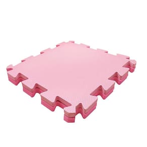 Kit 4 Tatame Infantil Grosso EVA Menina Rosa Grande 50x50 Tapete Educativo Bebe Emborrachado Antiderrapante
