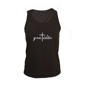 Regata Masculina Algodão Gratidão Estampada Básica