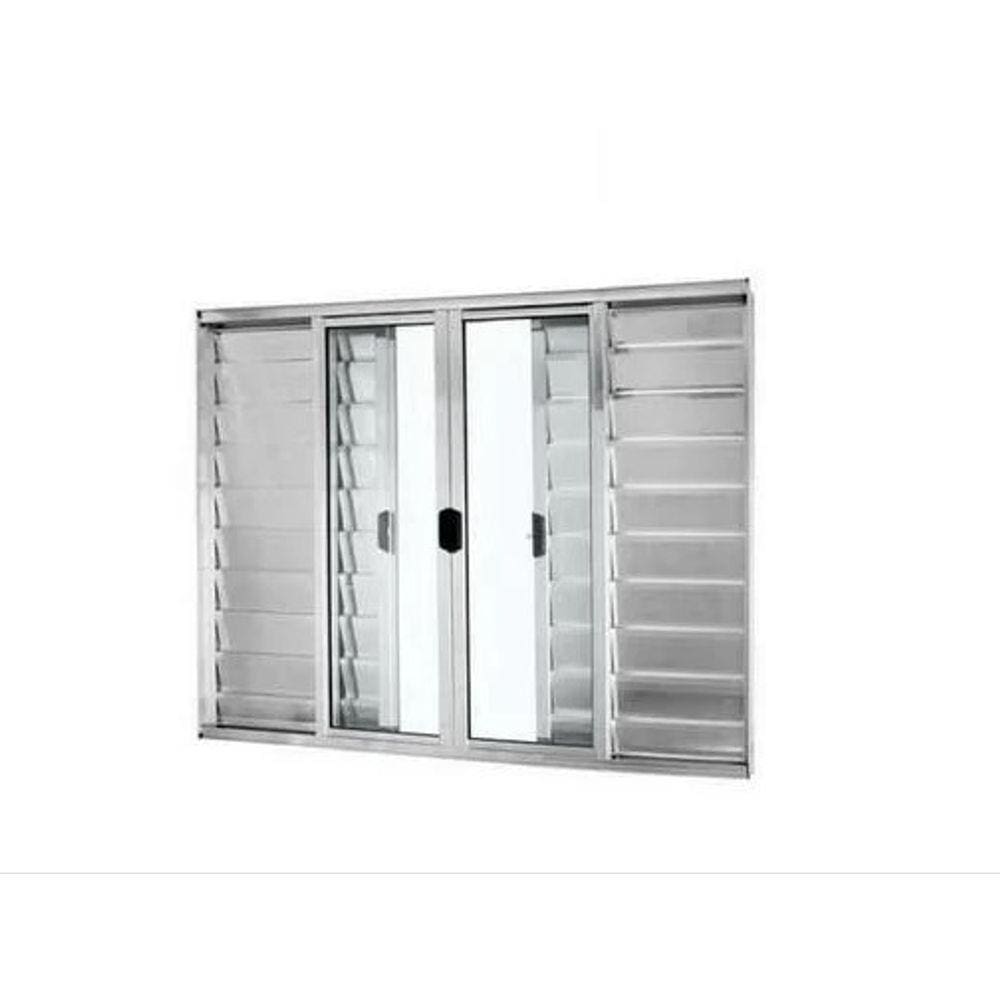 Veneziana 120x120 6 Folhas – Alumínio Brilhante – Linha 18 Modular