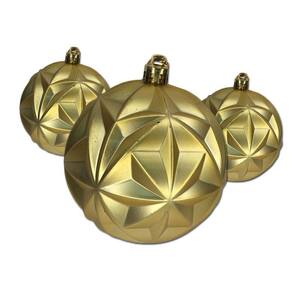 Bola De Natal 8Cm Estrela Ouro Mate 6Und Cromus
