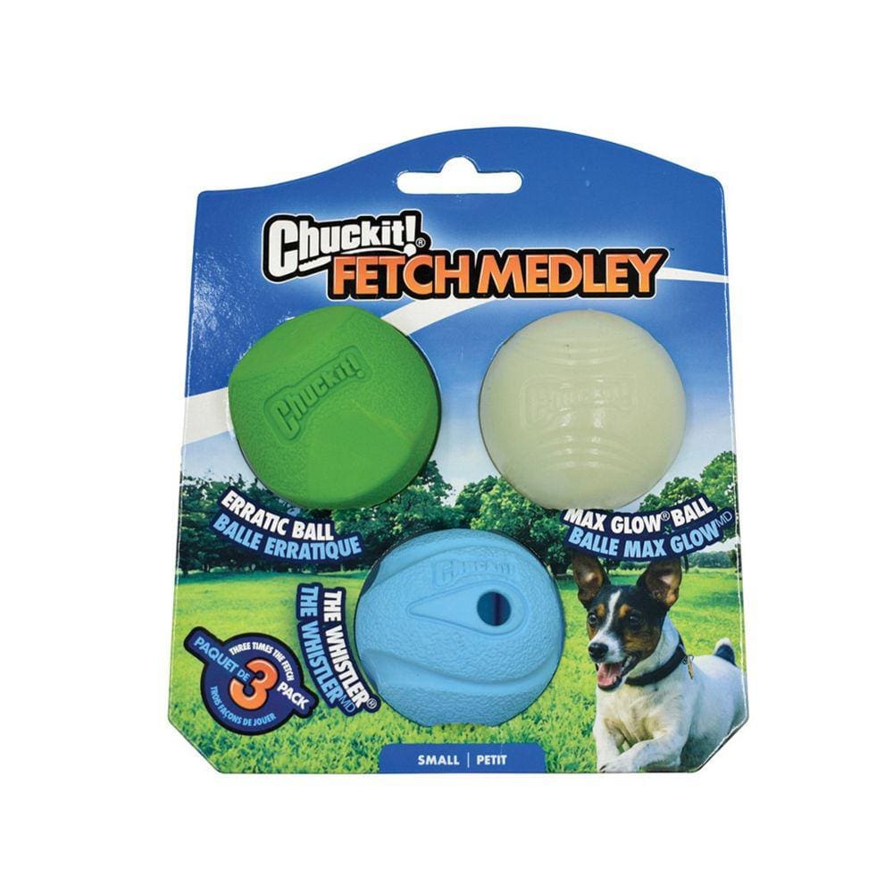 Brinquedo Chuckit Fetch Medley Pack 3 Bolas Para Cães Pequeno