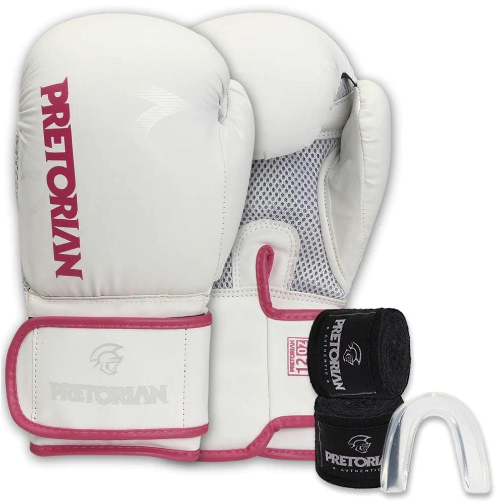 Kit Boxe Pretorian First FX2: Luva + Bandagem + Bucal - Rosa