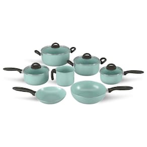 Conjunto De Panelas 7 Pcs Ceramic Life Suprema Verde