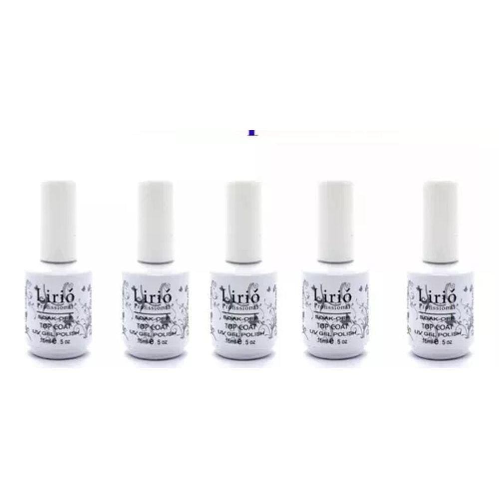 Kit 5 Ultra Selante Top Coat Lirió Porcelana Gel Finalizador