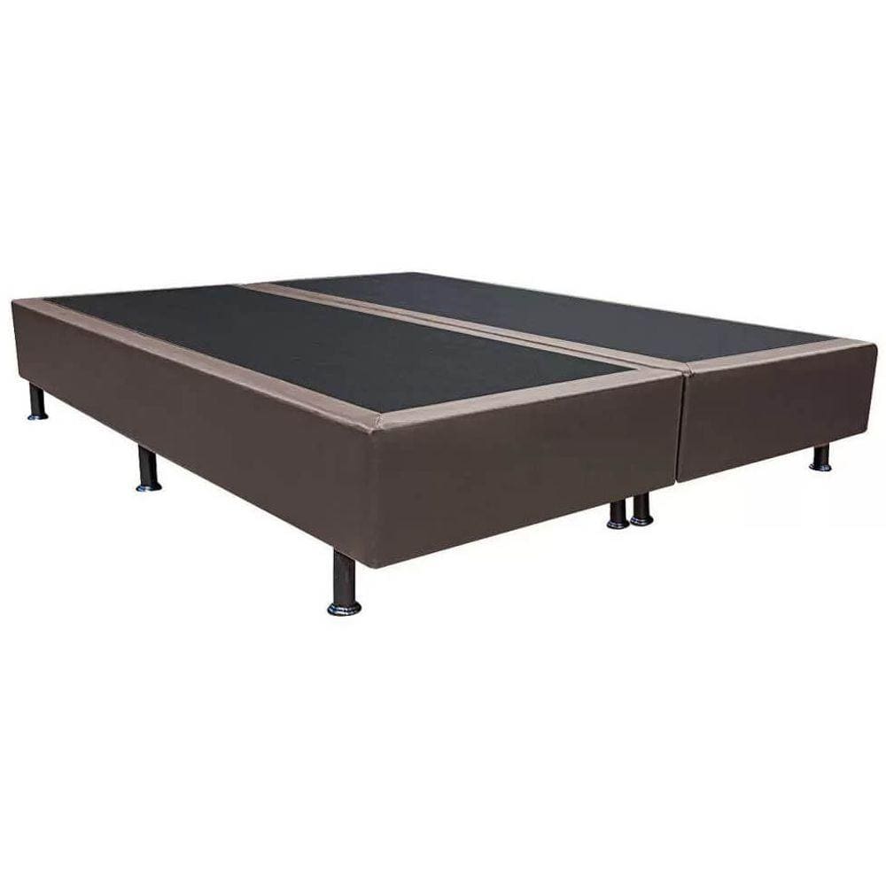 Base Box Bipartida Universal Queen em Corino 37x198x158 Cor Marrom