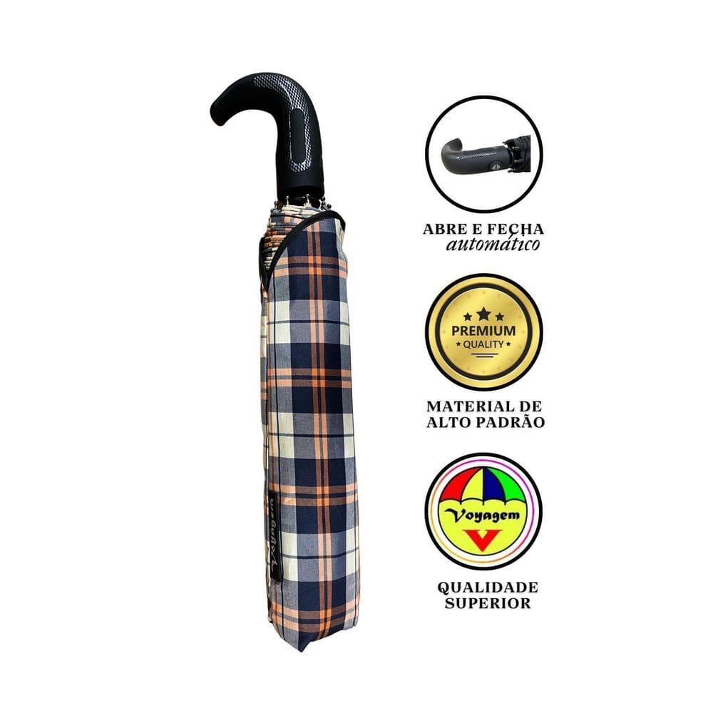 Guarda Chuva Automático Luxo  Voyagem 9027 Laranja