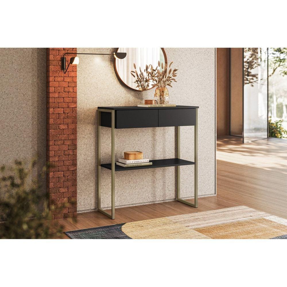 Aparador Industrial 2 Gavetas Dijon Preto Ac