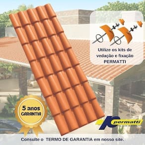 Kit com 5 Telhas Pvc Plan 242x88cm Permatti Ceramica Ceramica