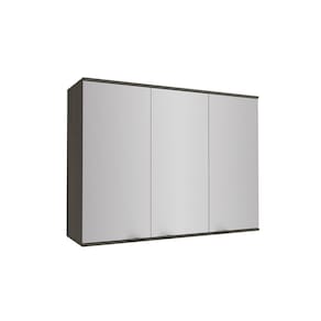 Armário Aéreo Nox 3 Portas Onix/Steel 1,20m