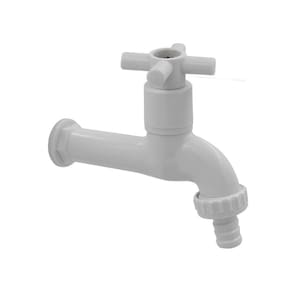 Torneira De Jardim Com Bico Abs Branco Slim Parede 1/4 V