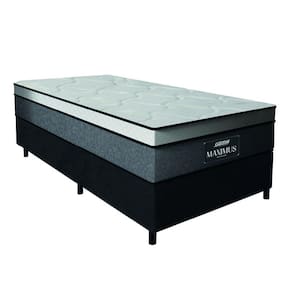 Cama Box Solteiro Colchão Gazin Maximus Molas Ensacadas 88x188x62cm Cinza / Preto - Suporta até 120Kg por Pessoa