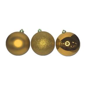 Bola De Natal 8Cm Ouro Textura 6Und Cromus