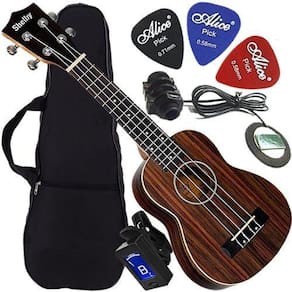 Kit Ukulele Canhoto Shelby Soprano Elétrico + Afinador Su21R