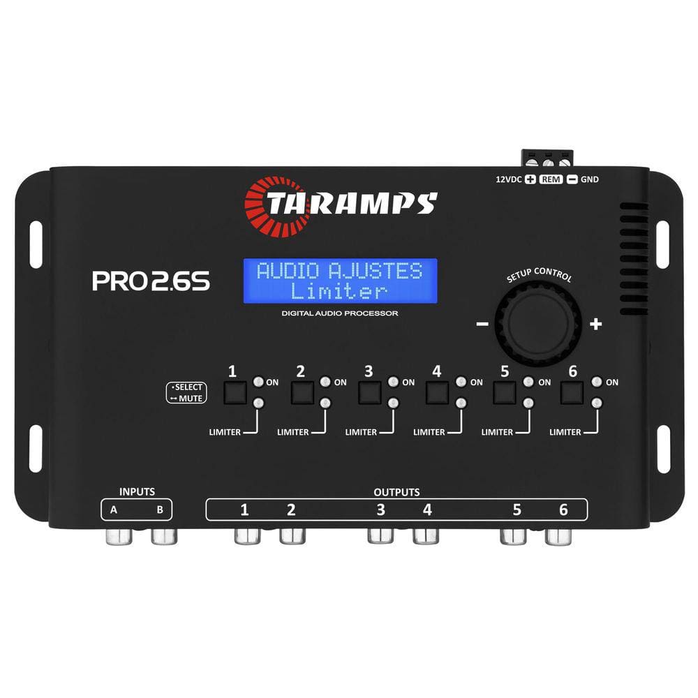 Processador De Audio Digital Taramps Pro 2.6S Equalizador 2 Entradas 6 Saidas 12v