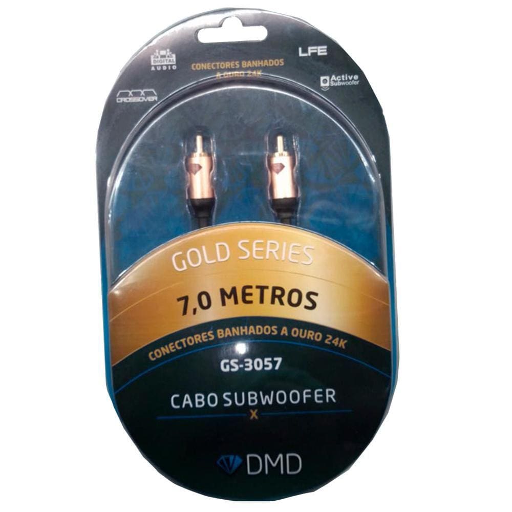 Diamond Cable GS-3057 Gold Series Cabo para Subwoofer Conectores Banhados Ouro 24K 7 Metros