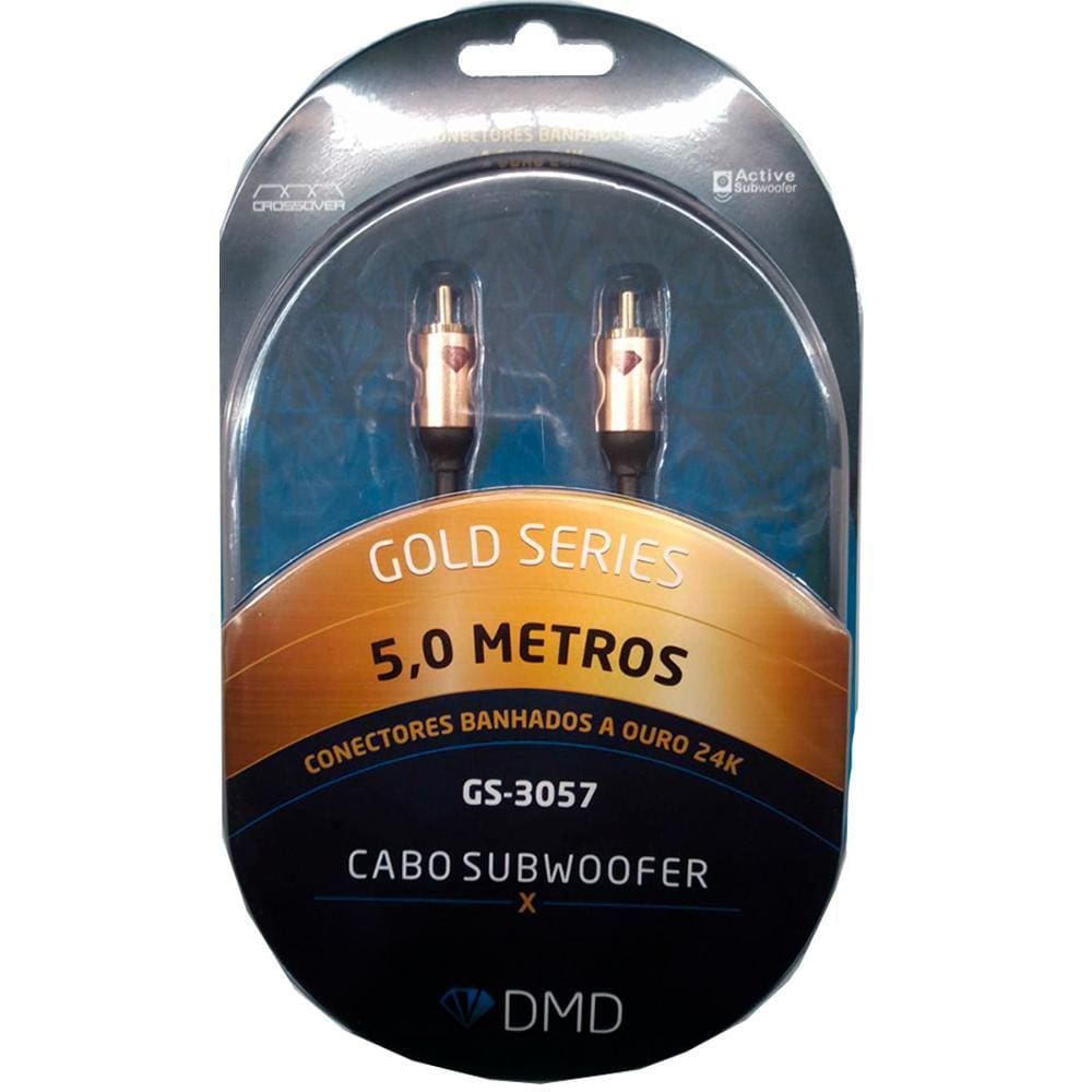 Diamond Cable GS-3057 Gold Series Cabo para Subwoofer Conectores Banhados Ouro 24K 5 Metros