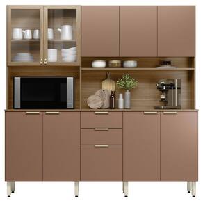 Cozinha Compacta 10 Portas 2 Gavetas 98221 Amendola Marsala Prime Tx Demobile