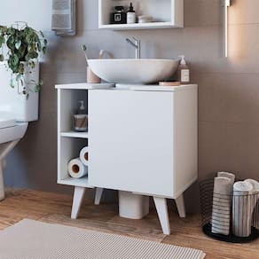 gabinete de banheiro de coluna slim 1 pt branco