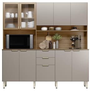 Cozinha Compacta 10 Portas 2 Gavetas 98221 Amendola Nude Prime Tx Demobile