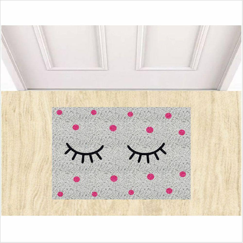 Tapetes Beleza Cílios Fofinhos 60X40cm Para Porta Decorativo