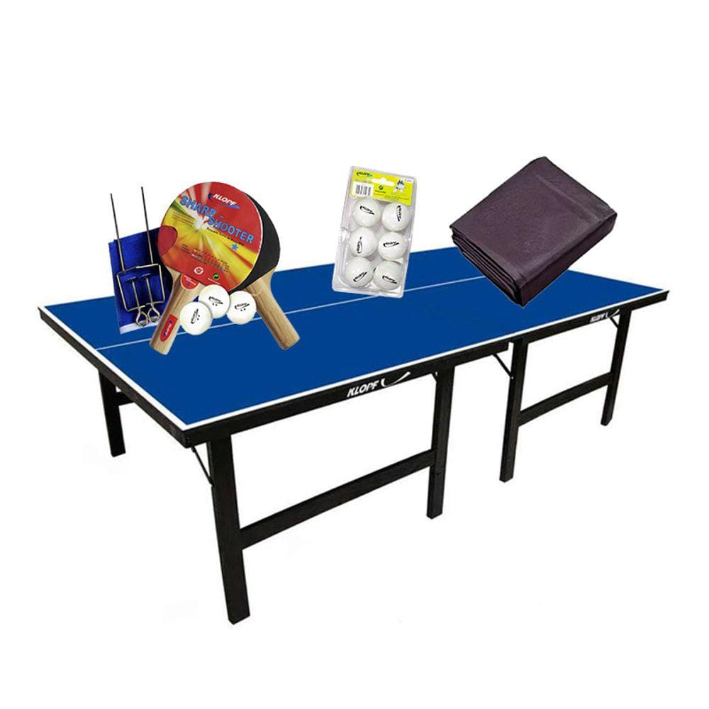 MESA DE PING PONG MDP 15mm 1001 KLOPF + KIT Completo 5030 + Kit 5075 + Capa