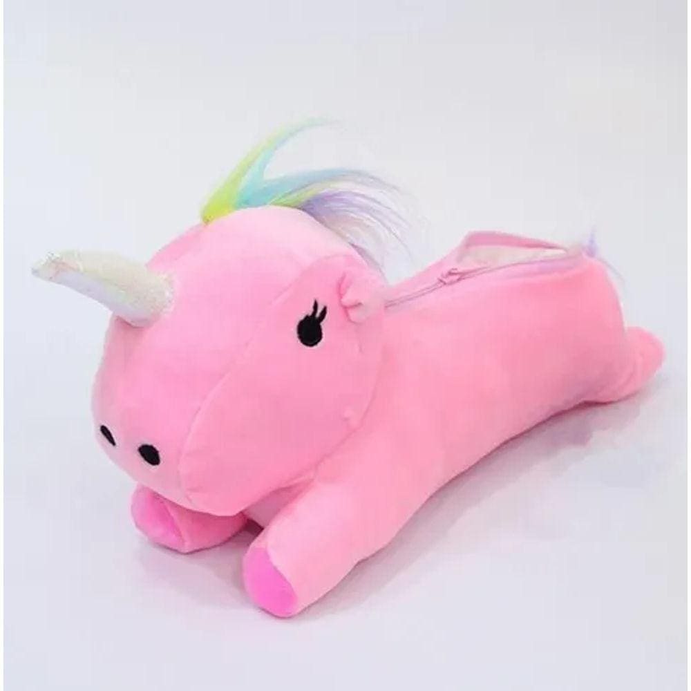 Estojo Escolar de Pelúcia macia de Unicórnio