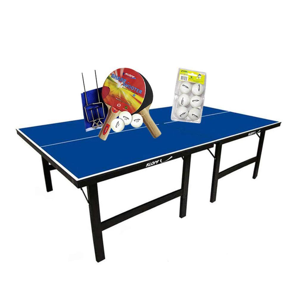 MESA DE PING PONG MDP 15mm 1001 KLOPF + KIT Completo 5030 + Kit 5075