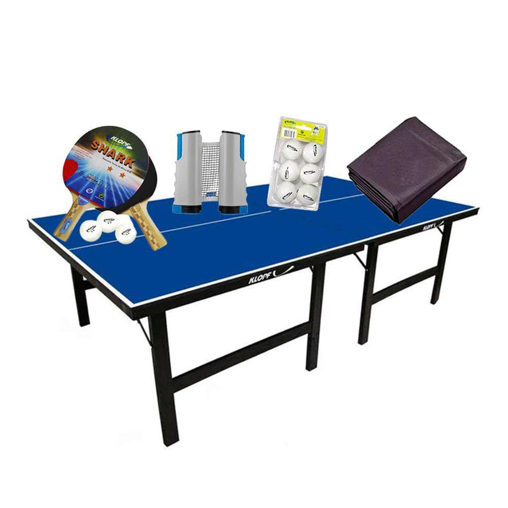 MESA DE PING PONG MDP 15mm 1001 KLOPF + Kit 5055 + Kit 5096 + Capa